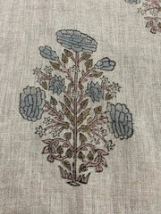 Zyraze Block Print Handloom Linen Fabric